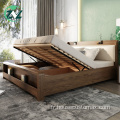 Lit de rangement en bois Lift Up Bedboard Lit ottoman